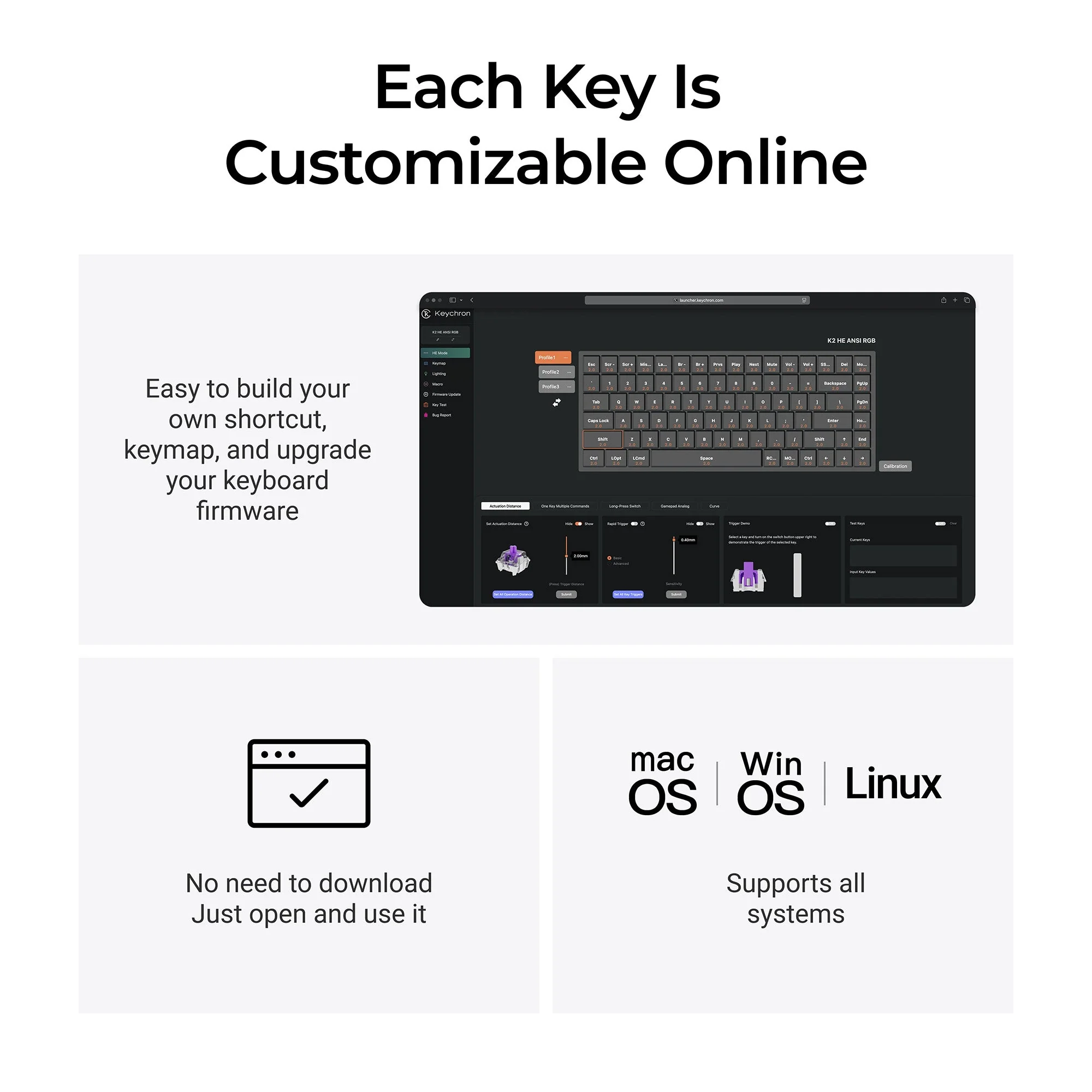 Keychron K2 HE Wireless Magnetic Switch Custom Keyboard - Resin Edition - Image 6